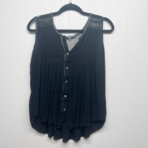 Miss Me Womens Top Large Y2K French Dot Flowy Witchy Goth Rocker Punk Boho Chic